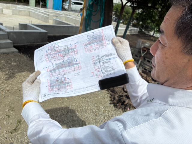 足場設置の下準備