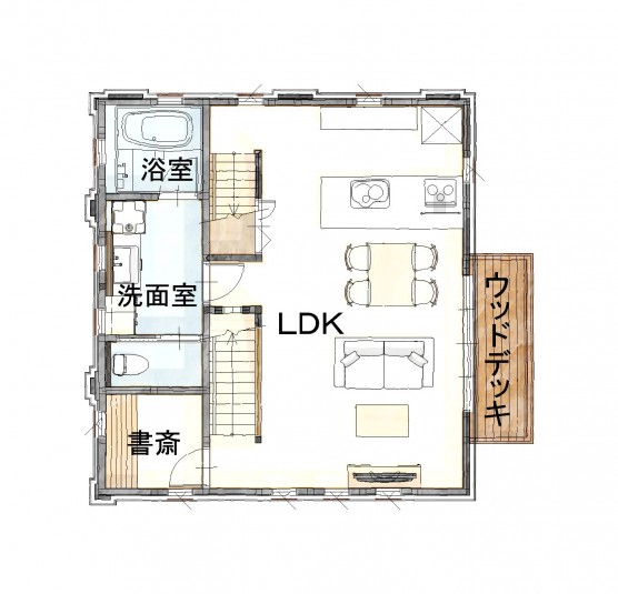 横浜市のレンガの家２階間取り図