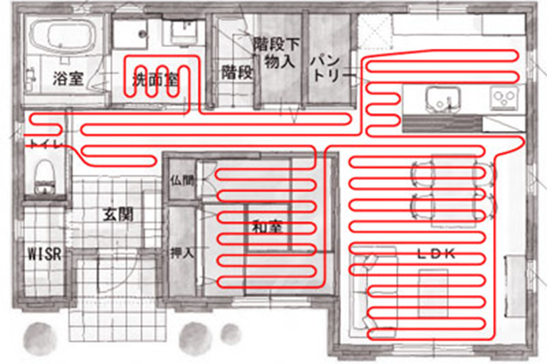 横浜市の注文住宅「蓄熱床暖房」