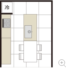 横浜市の注文住宅キッチンプラン01レイアウト