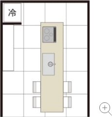 横浜市の注文住宅キッチンプラン03レイアウト