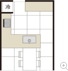 横浜市の注文住宅キッチンプラン02レイアウト