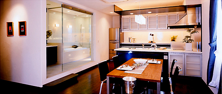 横浜市の注文住宅モデルハウス「デザインセンター」ダイニング＋キッチン
